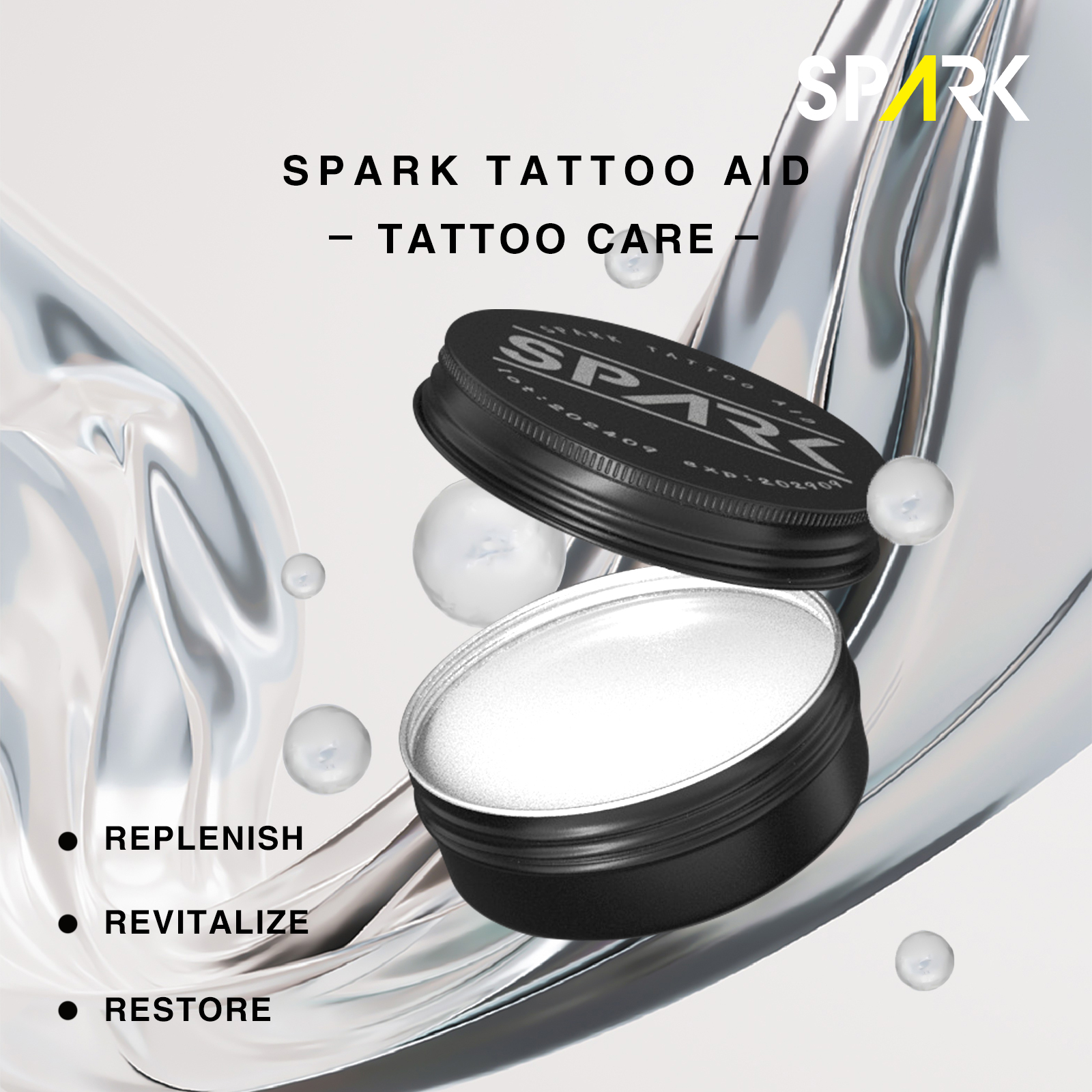 Bálsamo SPARK con identidad geométrica de la marca